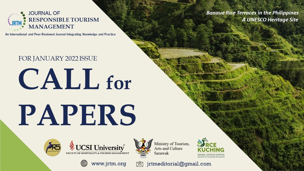 You are currently viewing JOURNAL OF RESPONSIBLE TOURISM MANAGEMENT (JRTM) CALL FOR PAPER